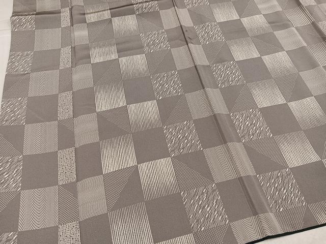 平和屋着物●上質な小紋 市松文様 正絹 逸品 AABL0745ph