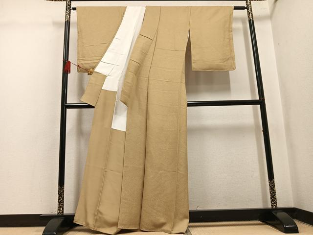 平和屋着物●上質な色無地 榛色 正絹 逸品 AABL0751ph