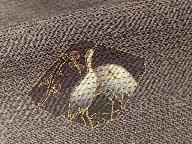 平和屋着物*夏物 訪問着 絽 蔦の葉色紙花鳥文 暈し染め 金彩 正絹 逸品 AABL0761jd