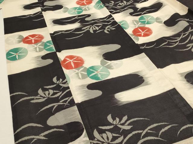 平和屋着物*夏物 小紋 浴衣兼用 絽 朝顔 AABL0775jd