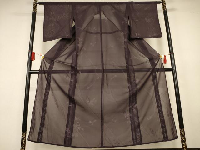 平和屋着物*夏物 小紋 紗 草花文 正絹 逸品 AABL0779jd