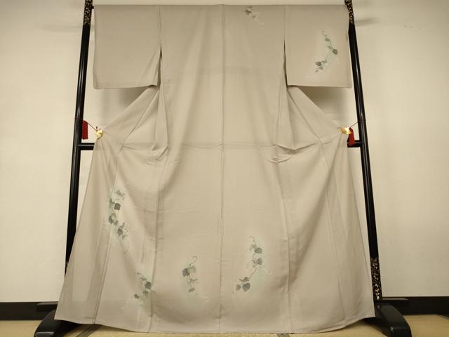 平和屋着物*夏物 訪問着 絽 手描き 蔦の葉文 正絹 逸品 AABL0780jd