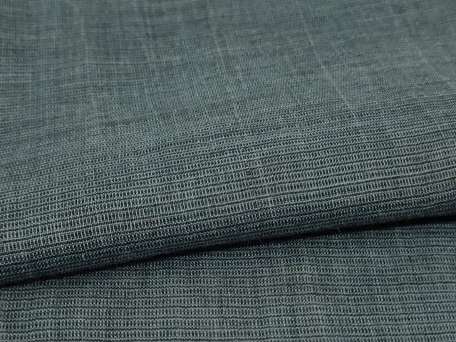 平和屋着物*夏物 男性 本場小千谷ちぢみ 錆鉄御納戸色 麻 逸品 AABL0789jd