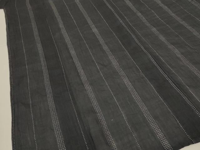 平和屋着物*夏物 本場小千谷ちぢみ 間道 反端付き 麻 逸品 AABL0828jd