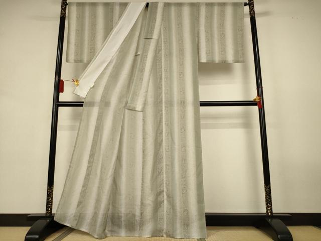 平和屋着物*夏物 小紋 紗 梟 洗える着物 AABL0829jd