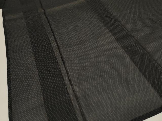 平和屋着物*夏物 男性 本場大島紬 夏大島 紗 霞文 黒地 正絹 逸品 AABL0843jd