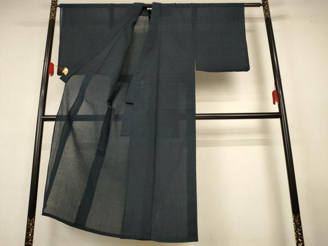 平和屋着物*夏物 男性 小紋 紗 ちぢみ織 褐返色 洗える着物 AABL0847jd