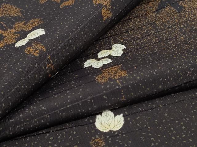 平和屋着物*夏物 小紋 絽縮緬 蔦の葉文 洗える着物 AABL0851jd