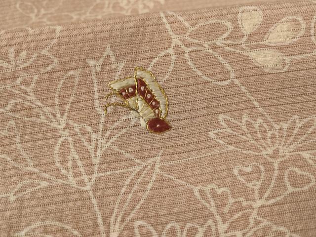 平和屋着物*夏物 訪問着 絽縮緬 刺繍 花鳥文 金糸 正絹 逸品 AABL0856jd