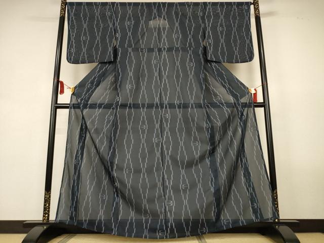 平和屋着物*夏物 小紋 絽 琉球絣文 洗える着物 AABL0863jd