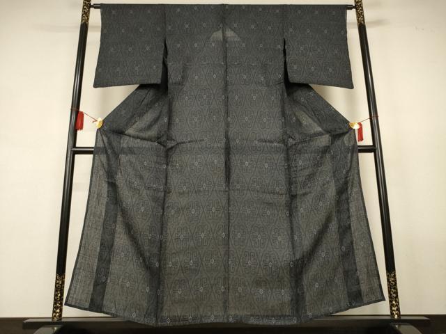 平和屋着物*夏物 重要無形文化財 本場宮古上布 幾何学文様 苧麻 逸品 AABL0872jd