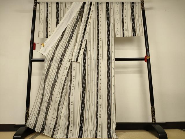 平和屋着物*夏物 小紋 絽 間道 洗える着物 AABL0877jd