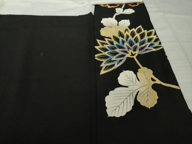 平和屋着物●豪華黒留袖 駒刺繍 菊 金彩 正絹 逸品 AABL0895ck