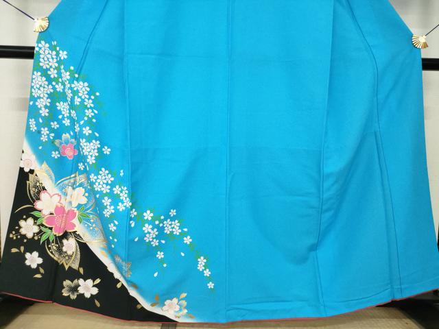 平和屋着物●訪問着 舞桜 暈し染め 金彩 胴抜き仕立て 洗える着物 AABL0896ck