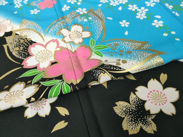 平和屋着物●訪問着 舞桜 暈し染め 金彩 胴抜き仕立て 洗える着物 AABL0896ck