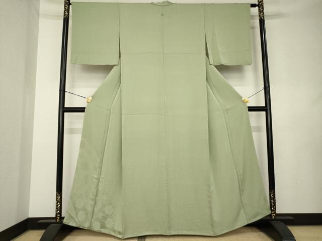 平和屋着物●豪華色留袖 飾花地紋 黄海松茶色 正絹 逸品 AABL0901ck