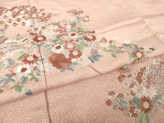 平和屋着物●訪問着 総刺繍 中国三大刺繍 相良刺繍 地紙花文 正絹 逸品 AABL0913ck