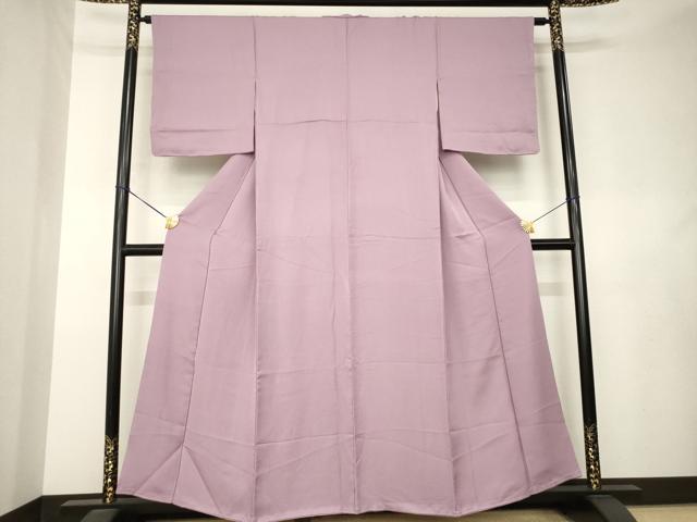 平和屋着物●上質な色無地 鱗地紋 紅藤色 正絹 逸品 AABL0914ck