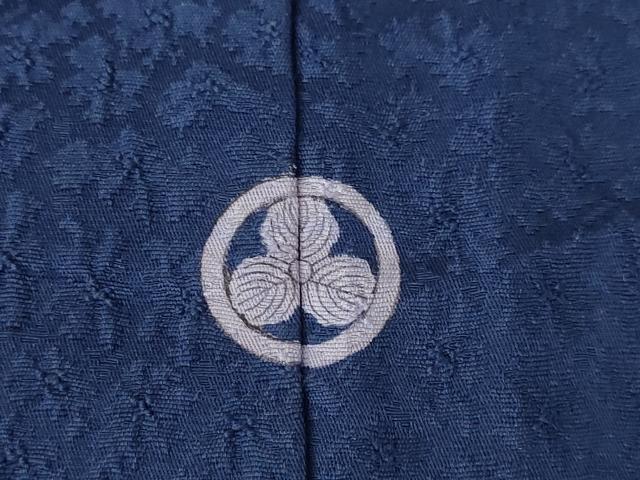 平和屋着物●上質な色無地 霞地紋 瑠璃色 正絹 逸品 AABL0925ck