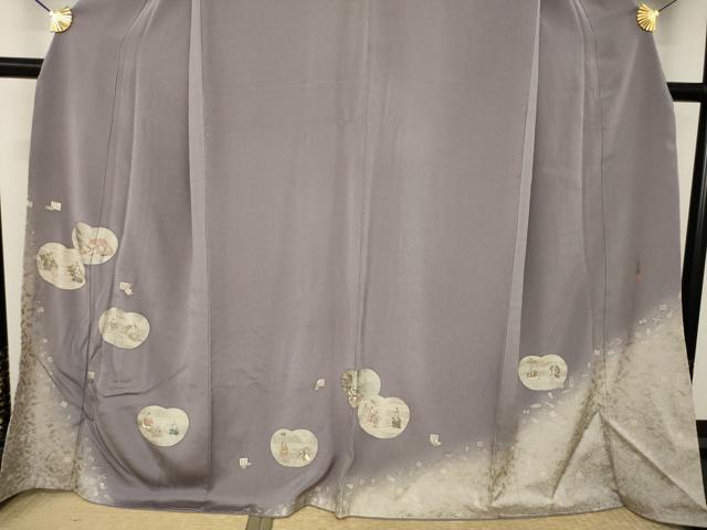 平和屋着物●松尾光琳 色留袖 人物文 銀彩 鬼しぼ縮緬 正絹 逸品 AABL0931ck