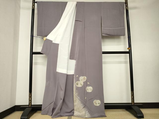 平和屋着物●松尾光琳 色留袖 人物文 銀彩 鬼しぼ縮緬 正絹 逸品 AABL0931ck