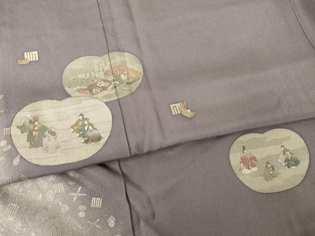 平和屋着物●松尾光琳 色留袖 人物文 銀彩 鬼しぼ縮緬 正絹 逸品 AABL0931ck