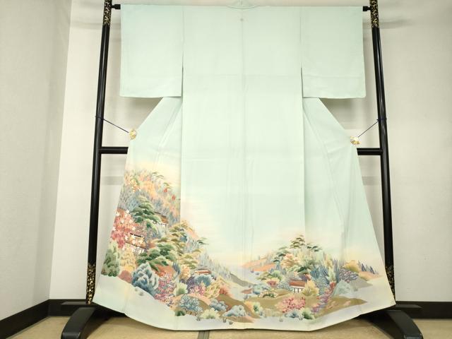 平和屋着物●豪華色留袖 友禅 風景文 正絹 逸品 未使用 AABL0932ck