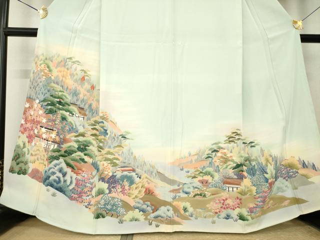 平和屋着物●豪華色留袖 友禅 風景文 正絹 逸品 未使用 AABL0932ck