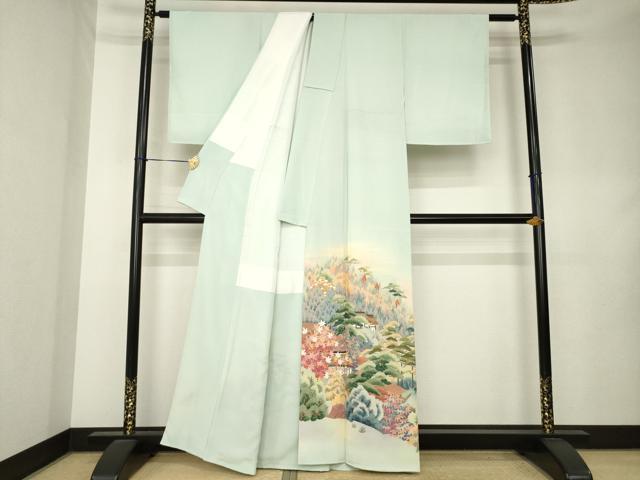 平和屋着物●豪華色留袖 友禅 風景文 正絹 逸品 未使用 AABL0932ck