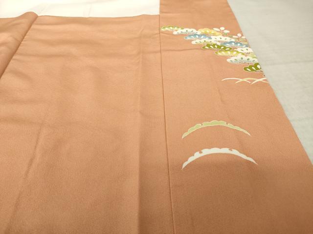 平和屋着物●訪問着 駒刺繍 松花文 金彩 正絹 逸品 AABL0934ck