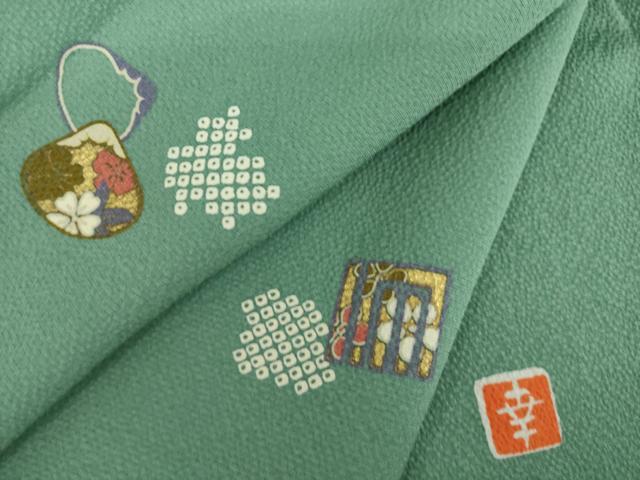 平和屋着物●ファッションデザイナー 花井幸子 訪問着 貝合わせ源氏香花文 金彩 正絹 逸品 AABL0946ck