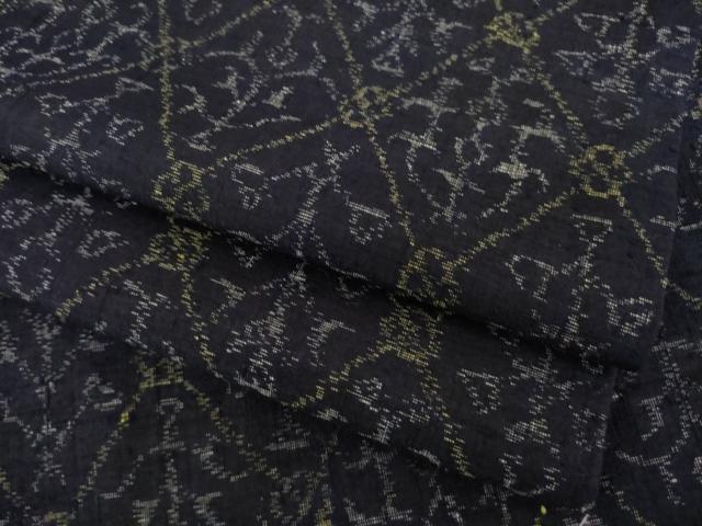 平和屋着物●上質な紬 菱繋ぎ 正絹 逸品 AABL0947ck