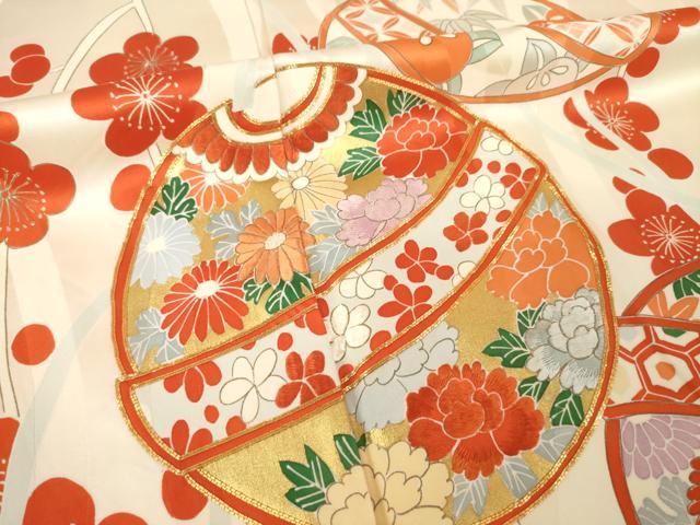 平和屋着物●豪華振袖 駒刺繍 花毬文 金彩 正絹 逸品 未使用 AABL0948ck