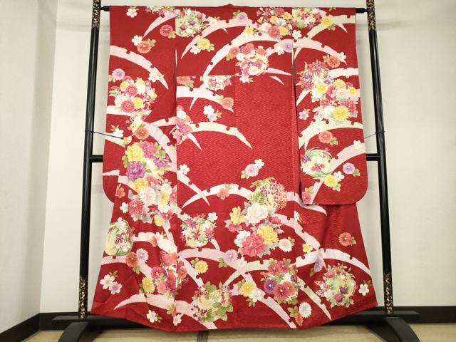 平和屋着物●豪華振袖 雪芝花文 金彩 やまと誂製 正絹 逸品 AABL0965ck