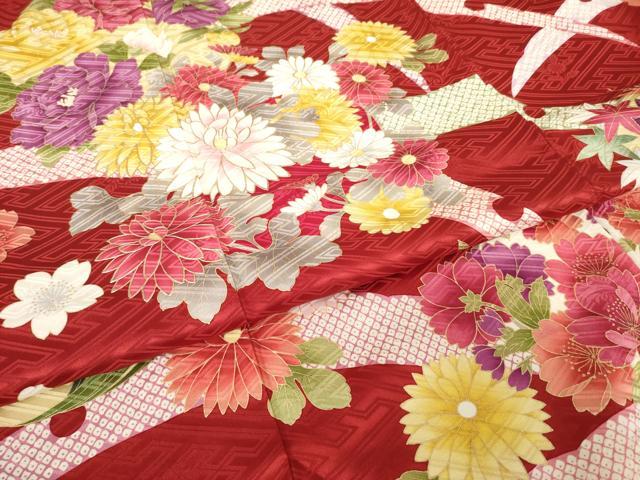 平和屋着物●豪華振袖 雪芝花文 金彩 やまと誂製 正絹 逸品 AABL0965ck