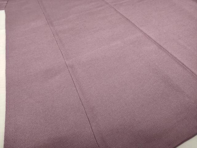 平和屋着物●加賀友禅の巨匠 初代 由水十久監修 色無地 紫鳶色 鬼しぼ縮緬 正絹 逸品 AABL0967ck