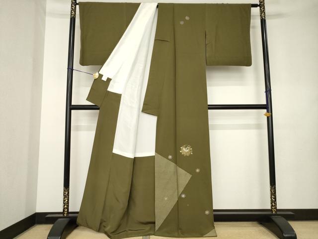 平和屋着物●訪問着 刺繍 舞花文 金銀糸 金彩 正絹 逸品 AABL0979ck