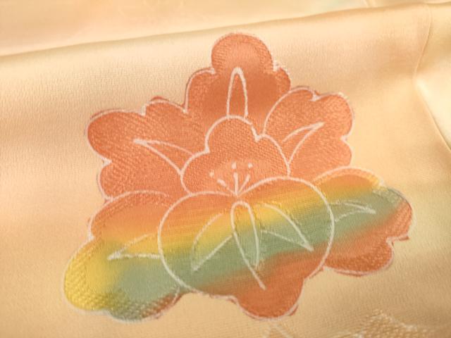 平和屋着物●上質な小紋 地紋起こし 舞花文 暈し染め 正絹 逸品 AABL0990ck