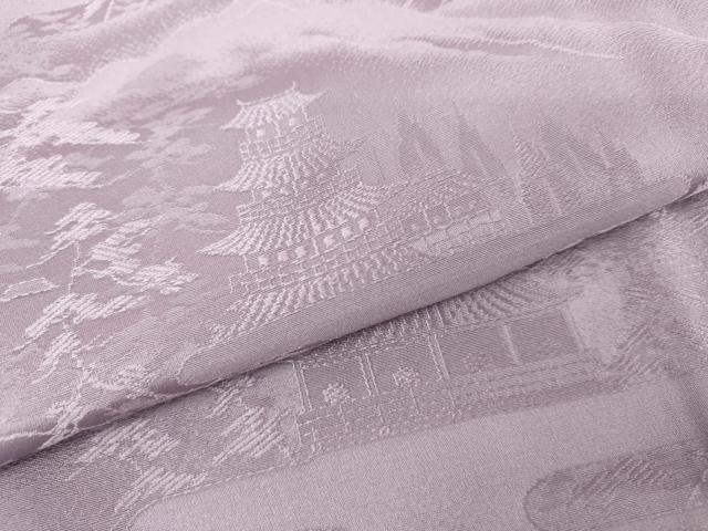 平和屋着物●無地絵羽訪問着 遠山風景地紋 浅紫色地 正絹 逸品 AABL1011cs