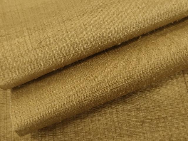平和屋着物●上質な紬 色無地 黄橡色 正絹 逸品 AABL1027cs