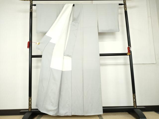 平和屋着物●上質な色無地 暁鼠色 正絹 逸品 AABL1028cs