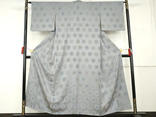 平和屋着物●上質な小紋 地紋起こし 花丸文 正絹 逸品 AABL1038cs