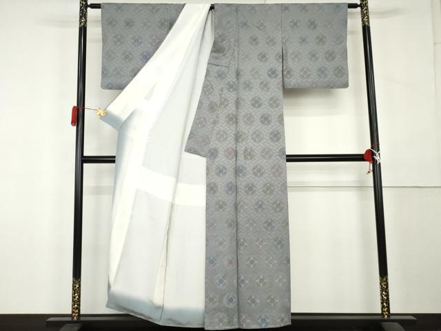 平和屋着物●上質な小紋 地紋起こし 花丸文 正絹 逸品 AABL1038cs