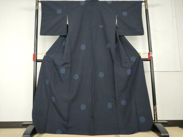 平和屋着物●本塩沢 ねじ梅 正絹 逸品 AABL1055cs