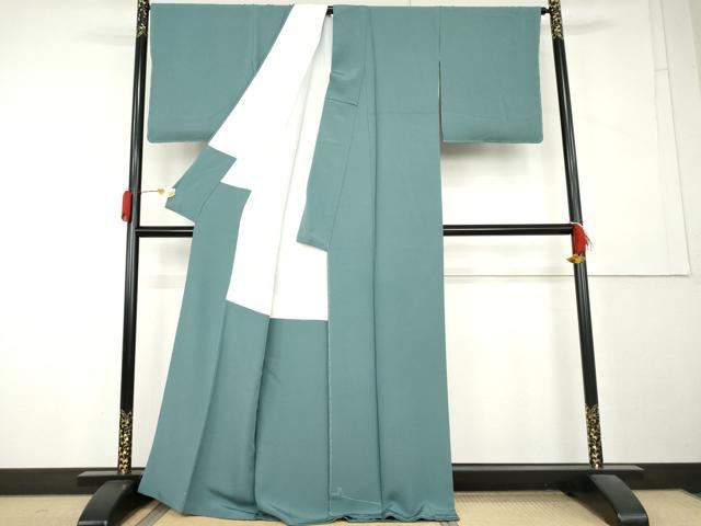 平和屋着物●上質な色無地 青碧色 正絹 逸品 未使用 AABL1060cs