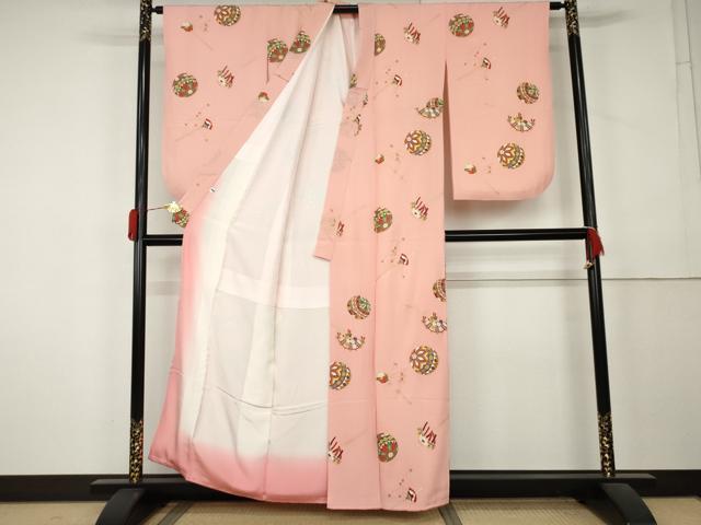 平和屋着物●上質な小紋 花毬文 簪 金彩 正絹 逸品 AABL1061cs