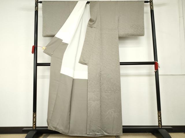 平和屋着物●豪華色留袖 笹竹地紋 茶鼠色地 さが美扱い 正絹 逸品 未使用 AABL1067cs