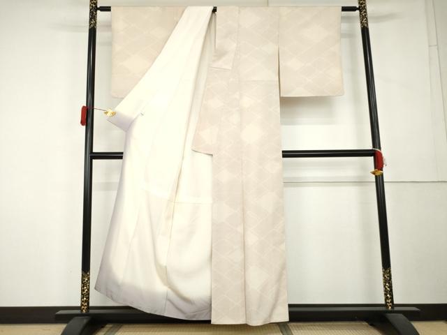 平和屋着物●本塩沢 110亀甲 変わり菱文 正絹 逸品 AABL1074cs