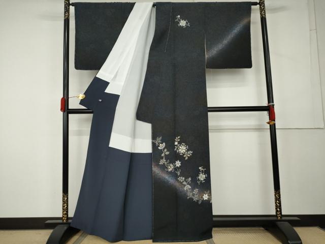 平和屋着物●訪問着 花唐草文 暈し染め 金彩 さが美扱い 正絹 逸品 未使用 AABL1089cs
