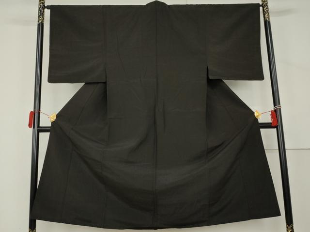 平和屋着物●男性 紬 色無地 蝋色 正絹 逸品 AABL1092cs